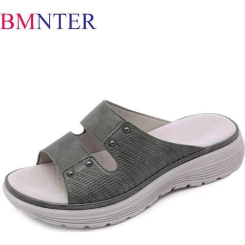 BMNTER New fashion single shoes sandals casual sandals for women 2021 slope sports style sandals slippers Slip-on summer shoes w