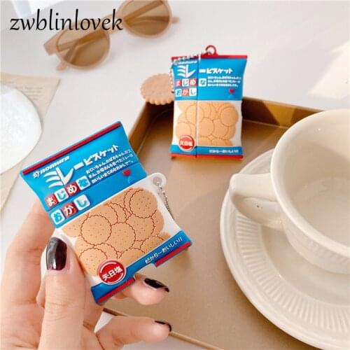 For airpods 1 2 3 silicone case 3d headset lovely Japanese cookies cover for airpods pro bluetooth headset cases with handle