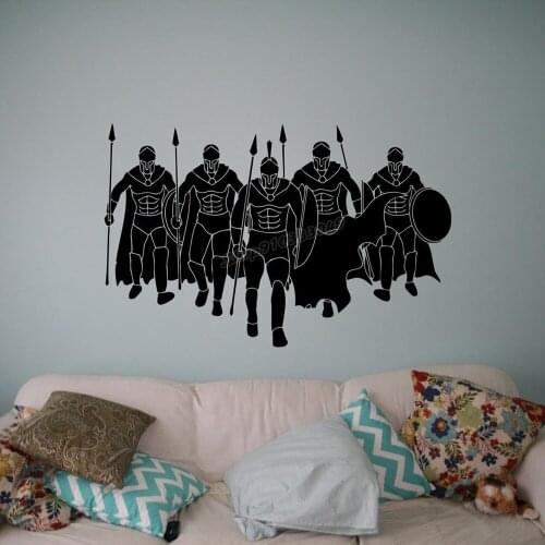 Spartan Warriors Wall Decal Mythology Wall Sticker Vinyl Art Decor Home Interior Room Decor Design Removable Ideas Decal B491