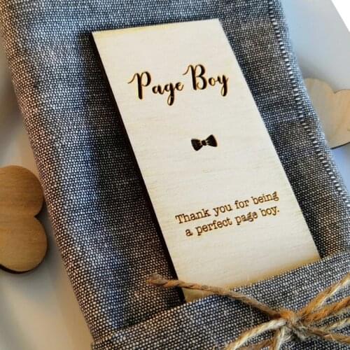 Page Boy Wedding Custom Place Cards,Wedding Gifts For Guests,Wooden Place Card,Rustic Wedding Decor,Wedding Decor, Napkin Rings