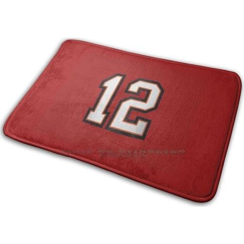 Tom Brady Buccaneers Number 12 Mask Mat Rug Carpet Anti-Slip Bedroom Entrance Door Mat Bucs 12 Tom Brady Tom Brady Bucs Tom