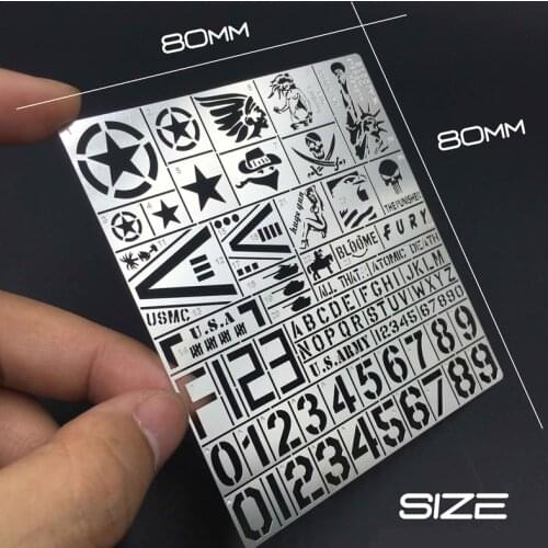 1pc USA Armed Vehicle Stainless Steel Stencil Template Chariot Armor Design Leakage Spray Board Spray Plates Model Tools AJ0018