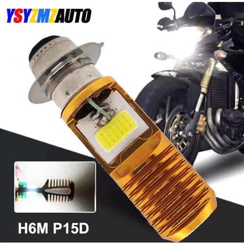 H6M P15D Motorcycle Headlight COB Chip 1200Lm Universal Super Bright Motorbike Head Lamp Bulb Moto DRL Lights Hi Lo Lamp
