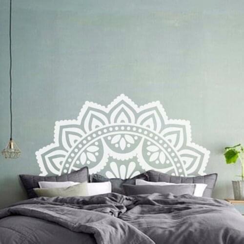 Half Mandala Wall Decal for Home Headboard Decor Vinyl Bohemian Mandala Wall Decals Yoga studio decor Bedroom wall Decor Z803