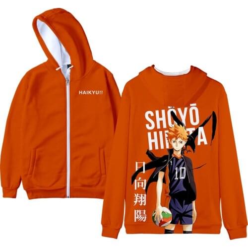 Japan Anime Haikyuu 3d Men Women Hoodies Sweatshirts Men Zipper Hooded Jacket Cosplay Costume