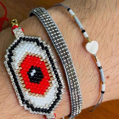 2020 New MIYUKI Lucky Evil Eye Bracelet Women Femme Trendy Beads Jewelry Bracelet set