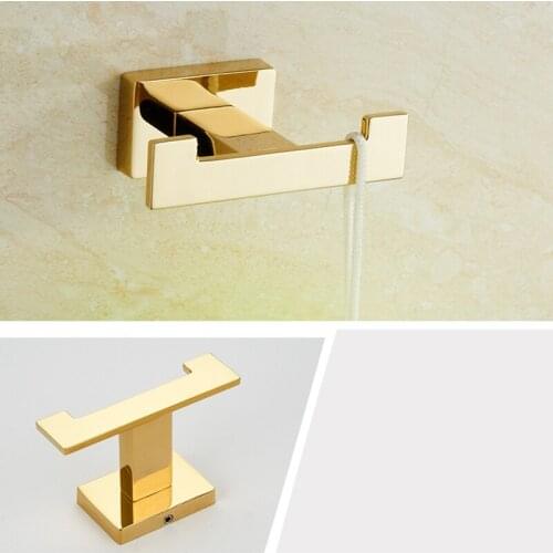 Stainless Steel Brushed Gold Robe Hook Wall Mounted Towel Hook Clothes Hook Bathroom Kitchen Door Hook Hardware