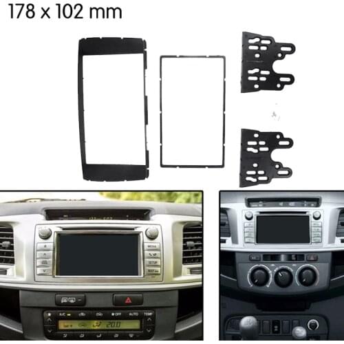 2Din Car Fascia Stereo Radio Panel Frame Cover Dash Kit For Toyota Hilux Fortuner 2012 2013 2014 Auto Accessories Decorate
