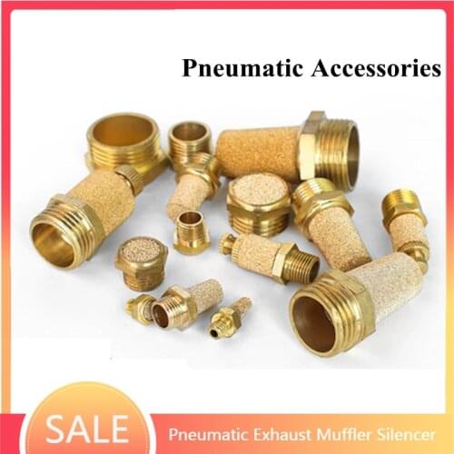 3/8 1/2 1/8 1/4 Pneumatic Exhaust Muffler Silencer BSP Male Thread For Air Noise Brass Adjustable Long Short BSL M5