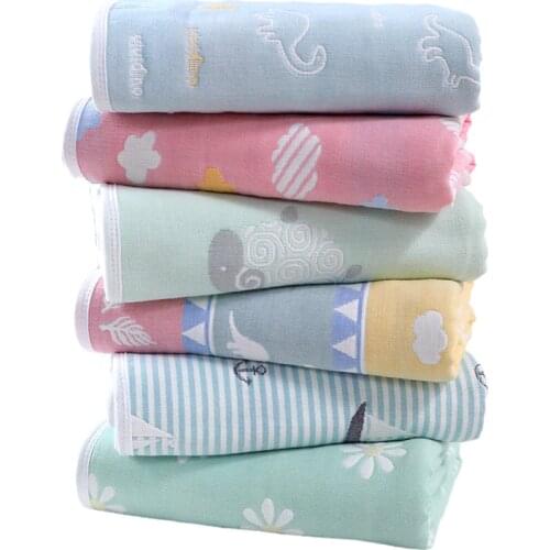 90*100cm Baby Blankets Newborn 100% Cotton Muslin Gauze Swaddle 6 Layer Baby Milestone Blanket Baby Carriage Quilt Baby Bath