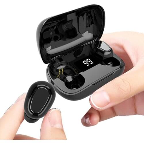 L21 Wireless Bluetooth 5.0 Mini Earbuds Digital Display Handsfree Stereo Headset LX9B