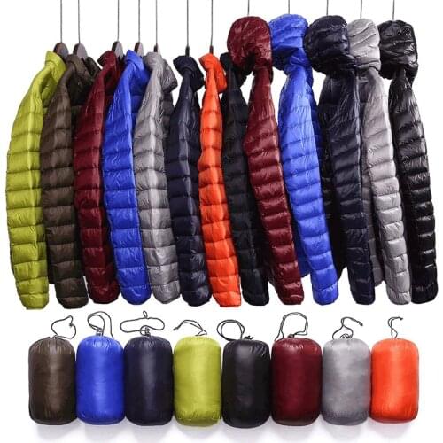 Brand Autumn Winter Light Down Jacket Mens Fashion Hooded Short Large Ultra-thin Lightweight Youth Slim Coat 5XL