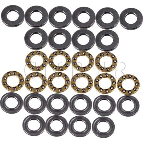 CNBTR 10 x Silver Steel Precise F5-10M Roller Thrust Ball Bearings with 3 Parts