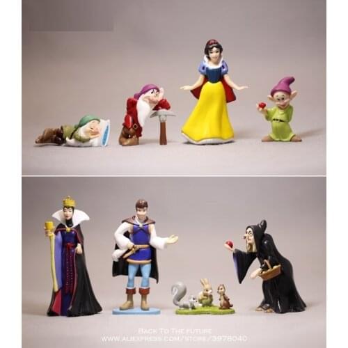 Disney Snow White and the prince 8pcs/set Action Figure Model Anime Mini Decoration PVC Collection Figurine Toys model gift