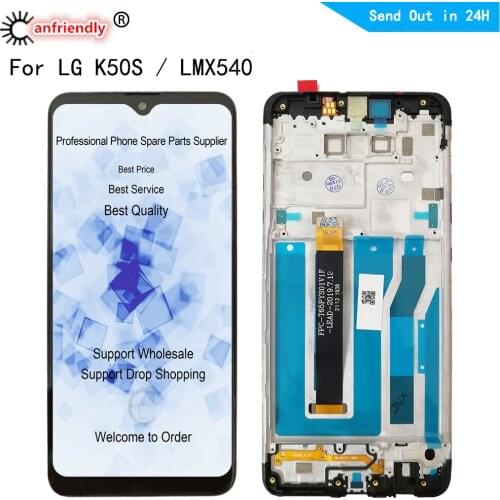 For LG K50S LCD With Frame LMX540HM LM-X540 LM-X540BMW MX540BMW Display Touch Panel Screen Digitizer Assembly For LG K50S