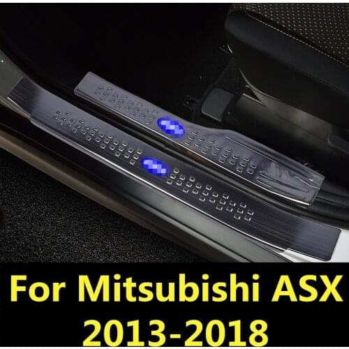 For Mitsubishi ASX 2013-2018 Black stainless steel welcome pedal refires door sill strip parts Interior decoration Accessories