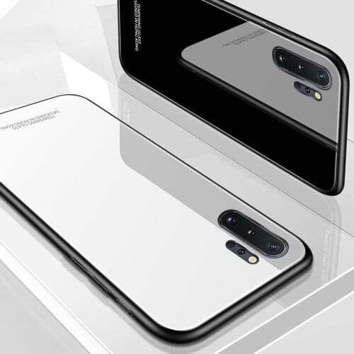 For Samsung Galaxy Note 10 Pro Case Luxury Hard Tempered Glass Protective Back Cover Case for samsung note 9 8 10 plus shell