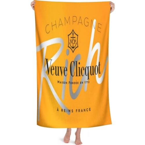 Veuve Clicquot Champagne Beach Towels, XL Bath Towels, Personalized Design, Sand Cloud Luxury Beach Towels_Y01