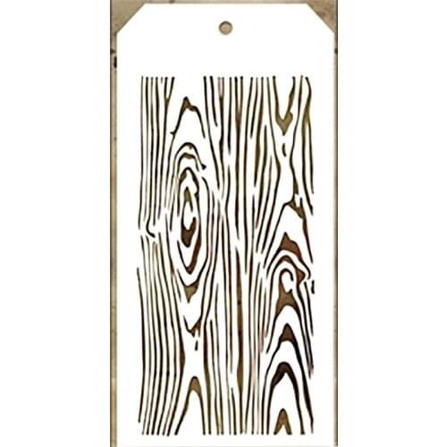 2021 New Label Tag Plastic Stencil For DIY Making Wood Grain Pattern Scrapbooking Background Greeting Card No Metal Cutting Dies