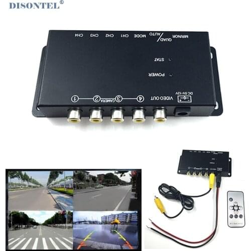 IR control 4 Cameras Video Control Car Cameras Image Switch Combiner Box For Left view Right view Front Rear Parking Camera Box