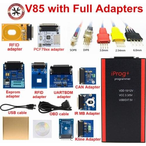 IPROG+ Newst V85 Porgrammer ECU IR MB Adapters IPROG Adapter IPROG+ Pro Full Adapters IMMO/Mileage Correction/Airbag Reset