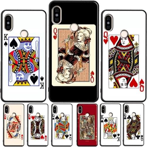 King Queen Playing Card Case For Xiaomi Redmi 9 9A 9C 7A 8A 9T Back Cover For Redmi Note 10 Pro 7 8 9 Pro 8T 9S