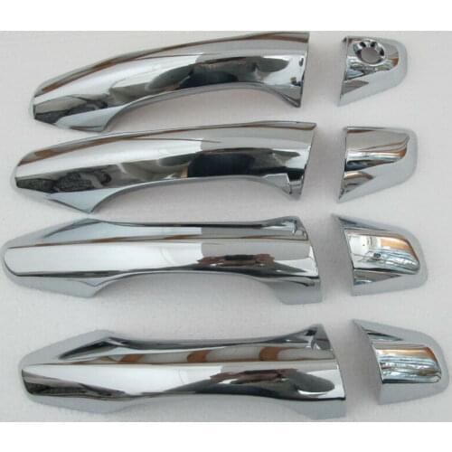 New Chrome Car Outside Door Handle Frame Cover Kit For HYUNDAI SANTA FE / IX45 2013 2014 2015 Protective Handle Cover Styling