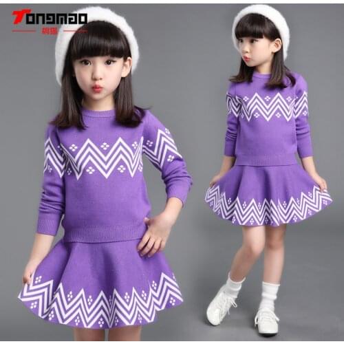 Spring Autumn Warm Children Girls Clothing Set Kids Girls Pullover And Skirt Set Baby Girls Clothes Set Suits Girls Tracksuits