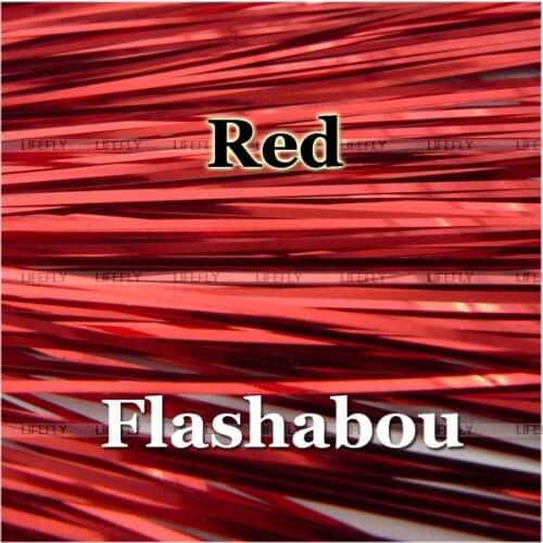 Red Color, 20 Packs Flashabou, Micro, Holographic Tinsel, Mylar Metallic Tinsel, Flat Flash, Fly Jig Tying, Lure Making