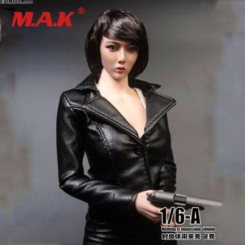 TYM100A 1:6 PU Leather Jacket Coat Clothes For 12" Female PH TBL JO Figure Doll