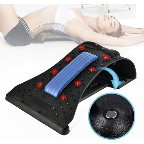 Neck & Shoulder Stretcher Neck Adjustable Traction Fitness Massage Board Back Massager Stretch Relax Lumbar Support Waist Spine