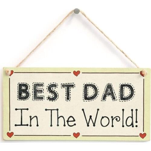 Meijiafei Best Dad In The World! - Father’s Day Gift Love Heart Frame Sign 10" X 5"