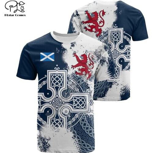 PLstar Cosmos Fashion Scotland Symbol 3D Print Summer Men/Women T-Shirts Flag Short-Sleeve Tee Hip Hop Casual Streetwear S8
