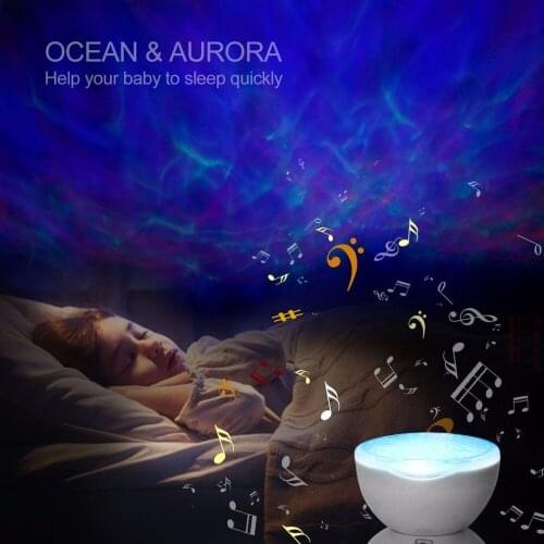 Music Starry Sky Night Light 7 Colors Aurora Ocean Wave Projector LED USB Lamp Luminaria Master Nightlight Children Gifts