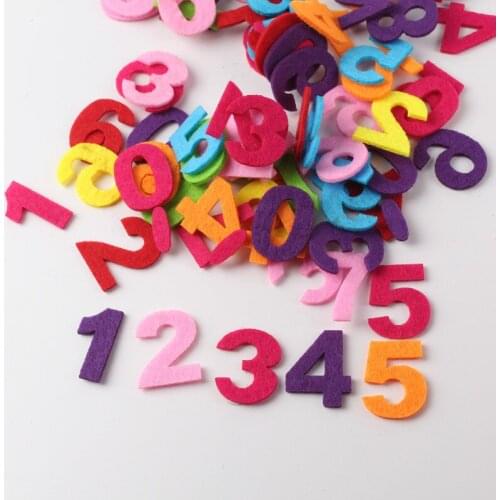 50pc Color Mixing Number Letters Felt Fabric Accessory Patches Circle Felt Pads Children DIY Toy Dress Fabric Patch Accessories