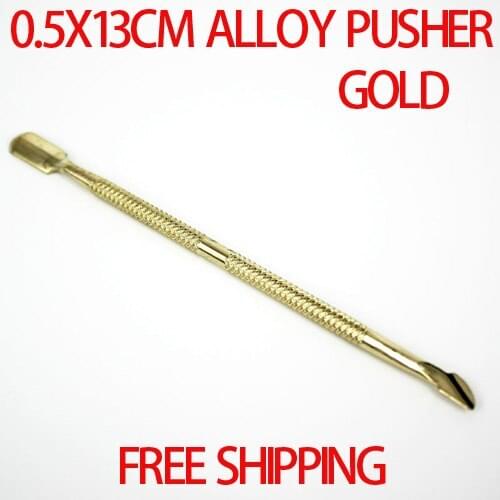 New Cuticle gold plating 2pcs Nail Art Pusher Spoon Remover Manicure Tool Pedicure Cuticle Cutter Cut Remove Free Shipping