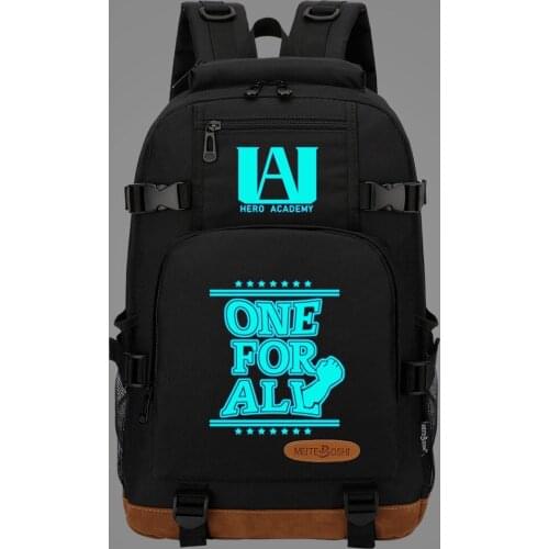 New Luminous Anime My Hero Academia Boys Girls Kids School Book Bags Women Bagpack Teenagers Canvas Men Laptop Travel Backpack