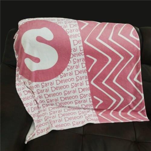 Newborn Name Personalised ZigZag Unicorn Cartoon Baby Blanket Swaddling Infant Baby Swaddle Microfiber Crib Blanket Baby Bedding