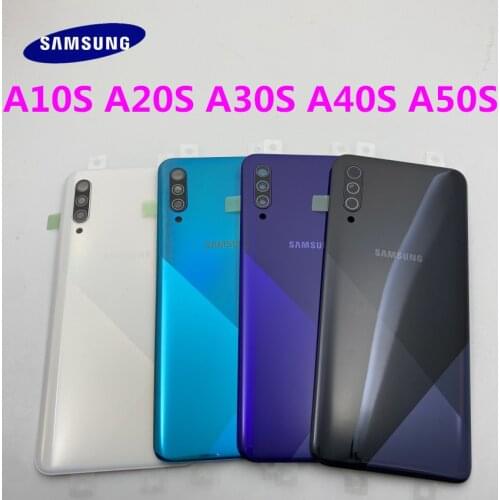 Original Back Battery Cover Door Housing For Samsung Galaxy A10S A20S A30S A40S A50S Back Rear Case Replacement+Camera Lens