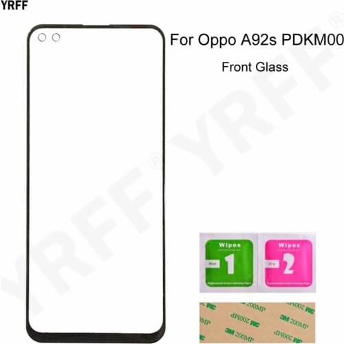 Front Glass Panel For Oppo A92s (No Touch Screen) 6.57'' Outer Glass Cover Assembly Repair Part