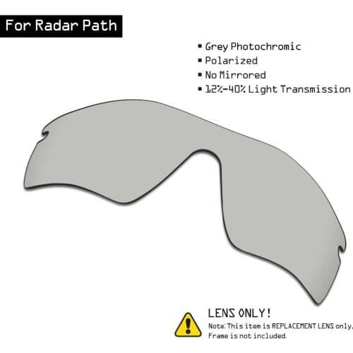 SmartVLT Polarized Sunglasses Replacement Lenses for Oakley Radar Path - Grey Photochromic