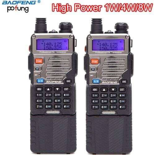 2pcs Baofeng UV-5RE 8W Powerful Walkie Talkie High Power 3800mah 10km Uhf Vhf 8 Watts long Range Hiking UV5RE CB Portable Radio