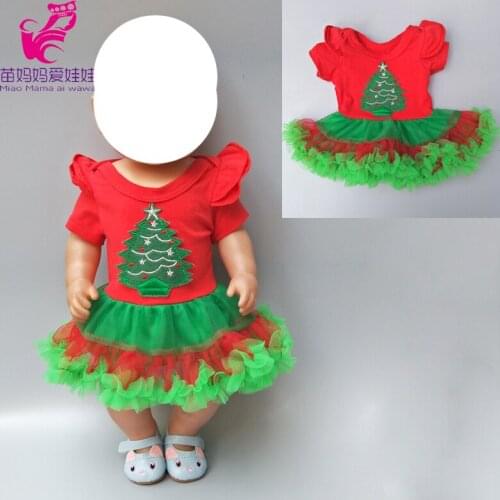 Fits for 43cm 17 inch Baby doll dress Christmas Santa Claus dress fit for 18 inch girl dolls Clothes New year gift