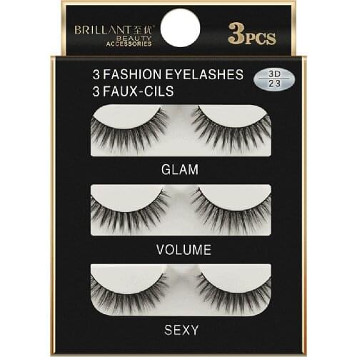 OutTop Eyelashes 3Pairs/Lot 3D Long False Eyelashes Makeup Natural Fake Thick Black Eye Lashes False Eyelashes 2019 Feb22