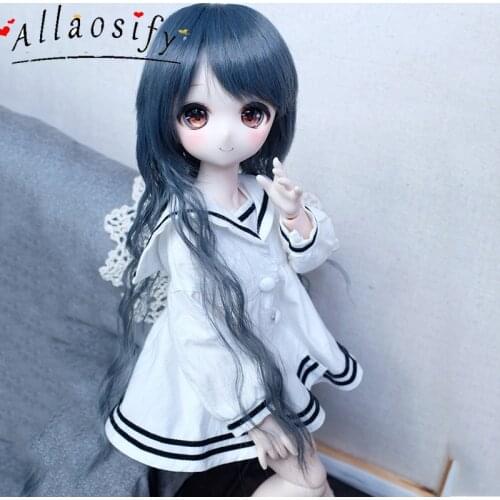 Allaosify Bjd Doll 1/3 1/4 1/6 1/8 High Temperature Silk Bangs Wig 25 Colors Available