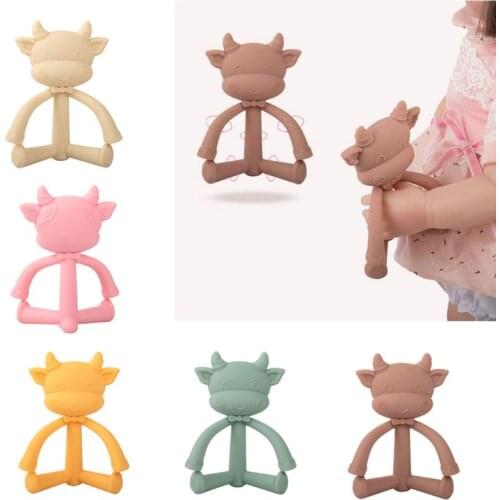 BPA Free Silicone Teethers Food Grade Cartoon Teething Toy Baby Shower Gifts G99C