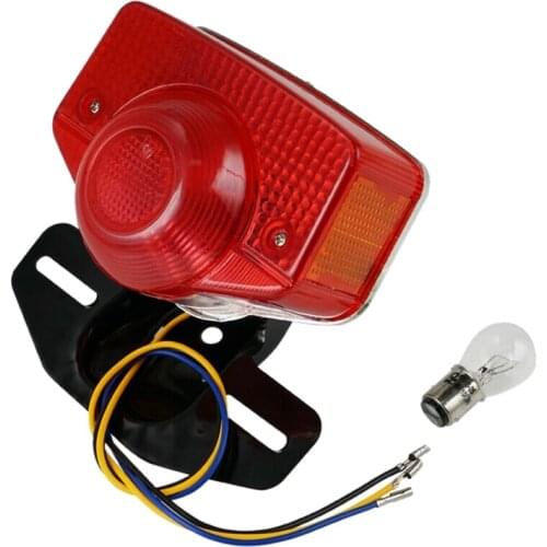 Motorcycle Brake Tail Light Tail Light Assembly with Bulb for Honda CT70 CT90 CT125 XL70 CL70 CL90 Jialing JH70