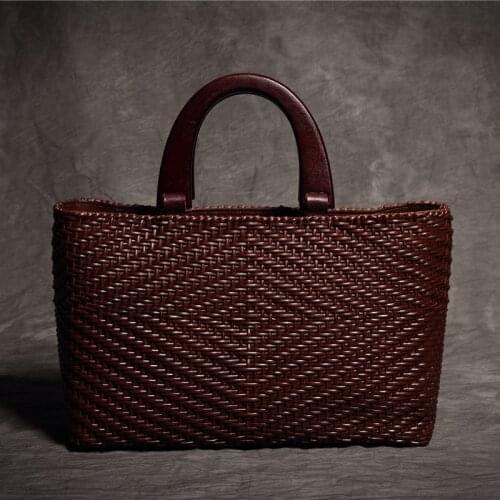 Genuine Leather Handmade Bag Original Design Pattern Handbag Female European and American Retro Handmade Large-capacity Handbags