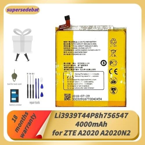 Supersedebat Li3939T44P8h756547 Phones Batteries for ZTE A2020 A2020N2 Axon 10 Pro Axon 10 Pro 5G Bateria Rechargeable Battery