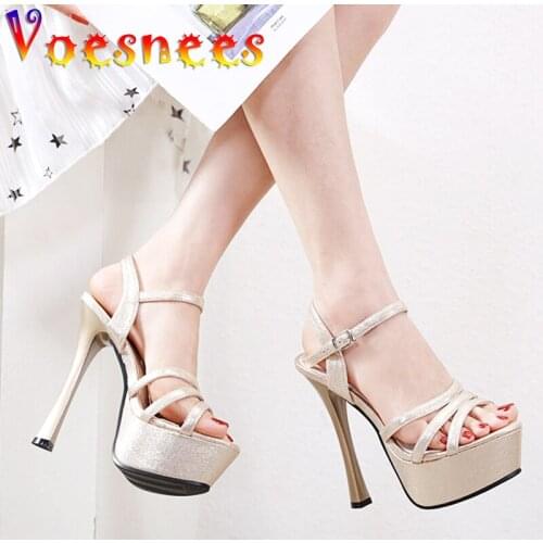 Patent Leather Pole Dance Women Shoes Platform Peep Toe Super Thin High Heel Sandals Sexy Glamorous Nightclub Catwalk Show Shoes